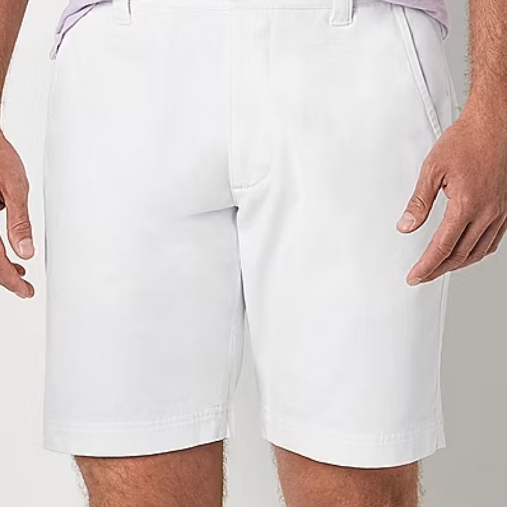 Brand New St. John's Bay Men Power Stretch Flat Fit Short White